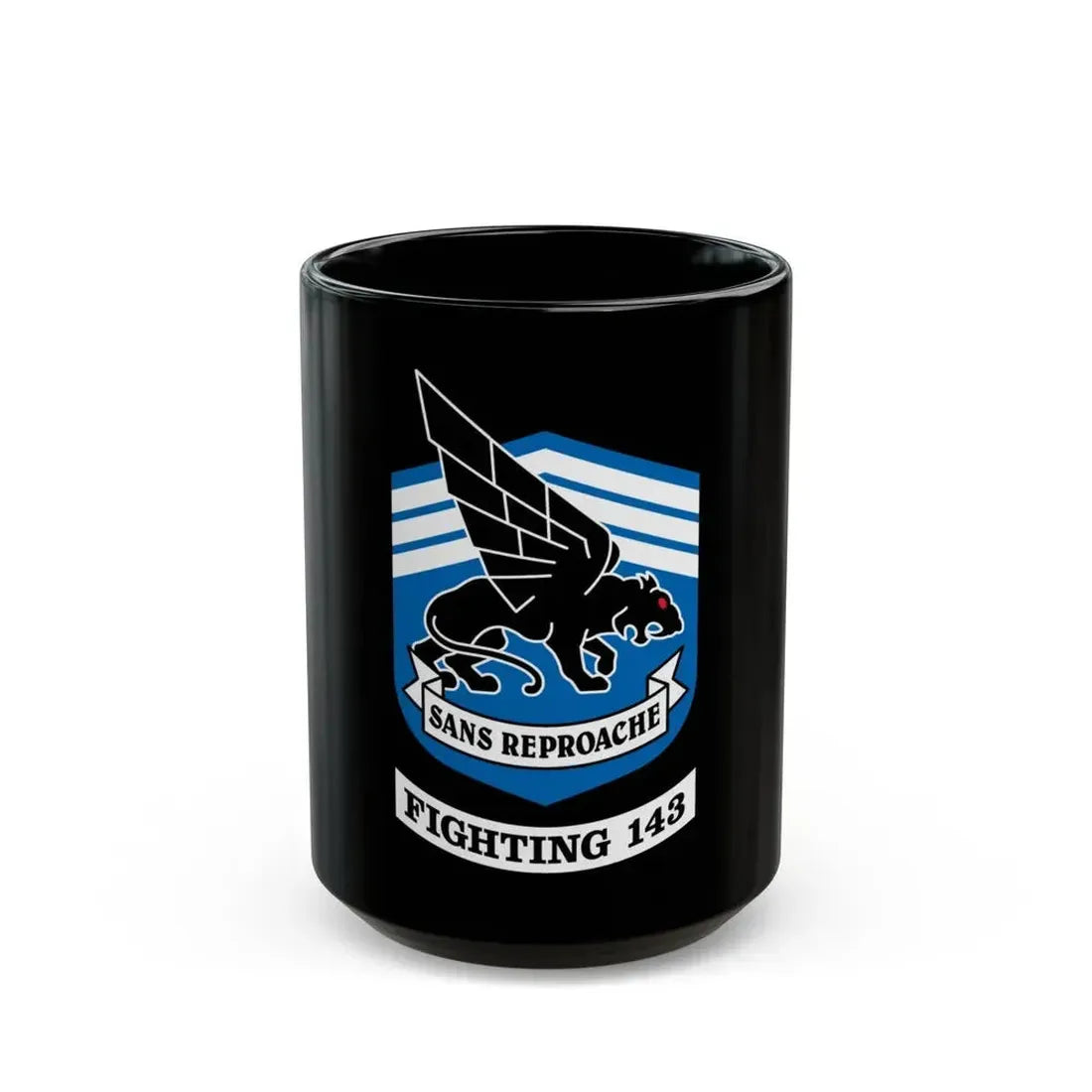 Fighting 143 sans reproache (U.S. Navy) Black Coffee Mug 15oz - Go Mug Yourself