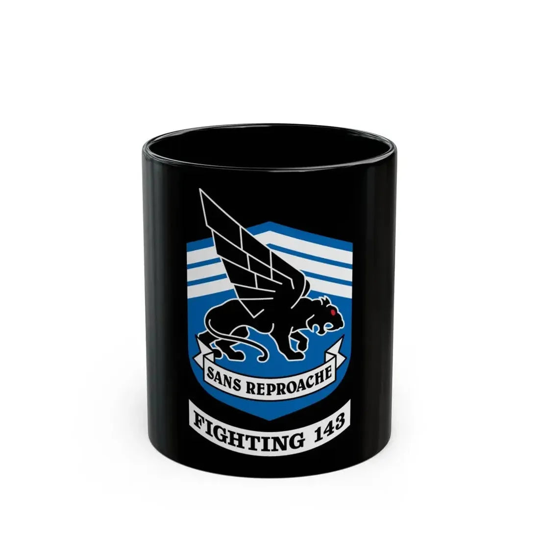 Fighting 143 sans reproache (U.S. Navy) Black Coffee Mug - Go Mug Yourself