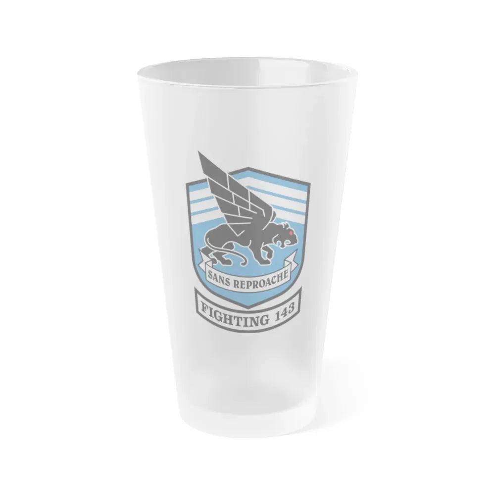 Fighting 143 sans reproache (U.S. Navy) Frosted Pint Glass 16oz Default Title - Go Mug Yourself