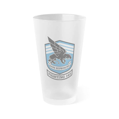 Fighting 143 sans reproache (U.S. Navy) Frosted Pint Glass 16oz Default Title - Go Mug Yourself