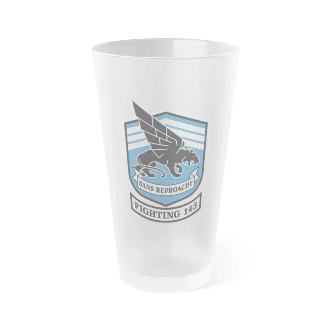 Fighting 143 sans reproache (U.S. Navy) Frosted Pint Glass 16oz Default Title - Go Mug Yourself