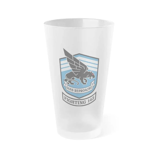 Fighting 143 sans reproache (U.S. Navy) Frosted Pint Glass 16oz Default Title - Go Mug Yourself
