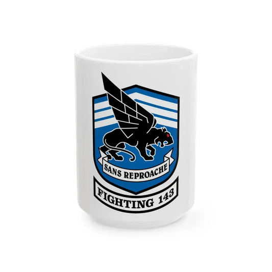 Fighting 143 sans reproache (U.S. Navy) White Coffee Mug 15oz - Go Mug Yourself