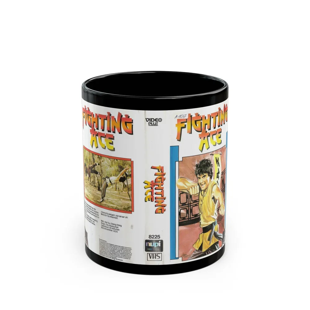 FIGHTING ACE (VHS COVER) - Black Coffee Mug-11oz-Go Mug Yourself