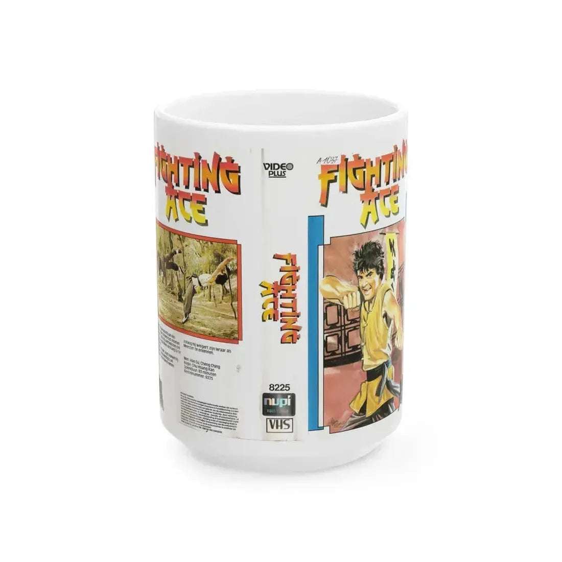 FIGHTING ACE (VHS COVER) - White Coffee Mug 15oz - Go Mug Yourself