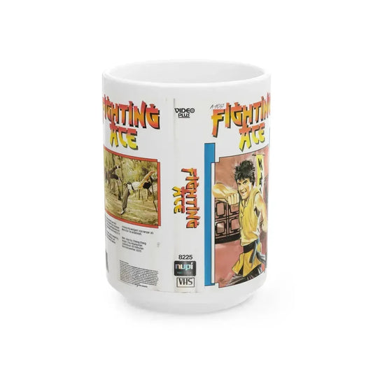 FIGHTING ACE (VHS COVER) - White Coffee Mug 15oz - Go Mug Yourself
