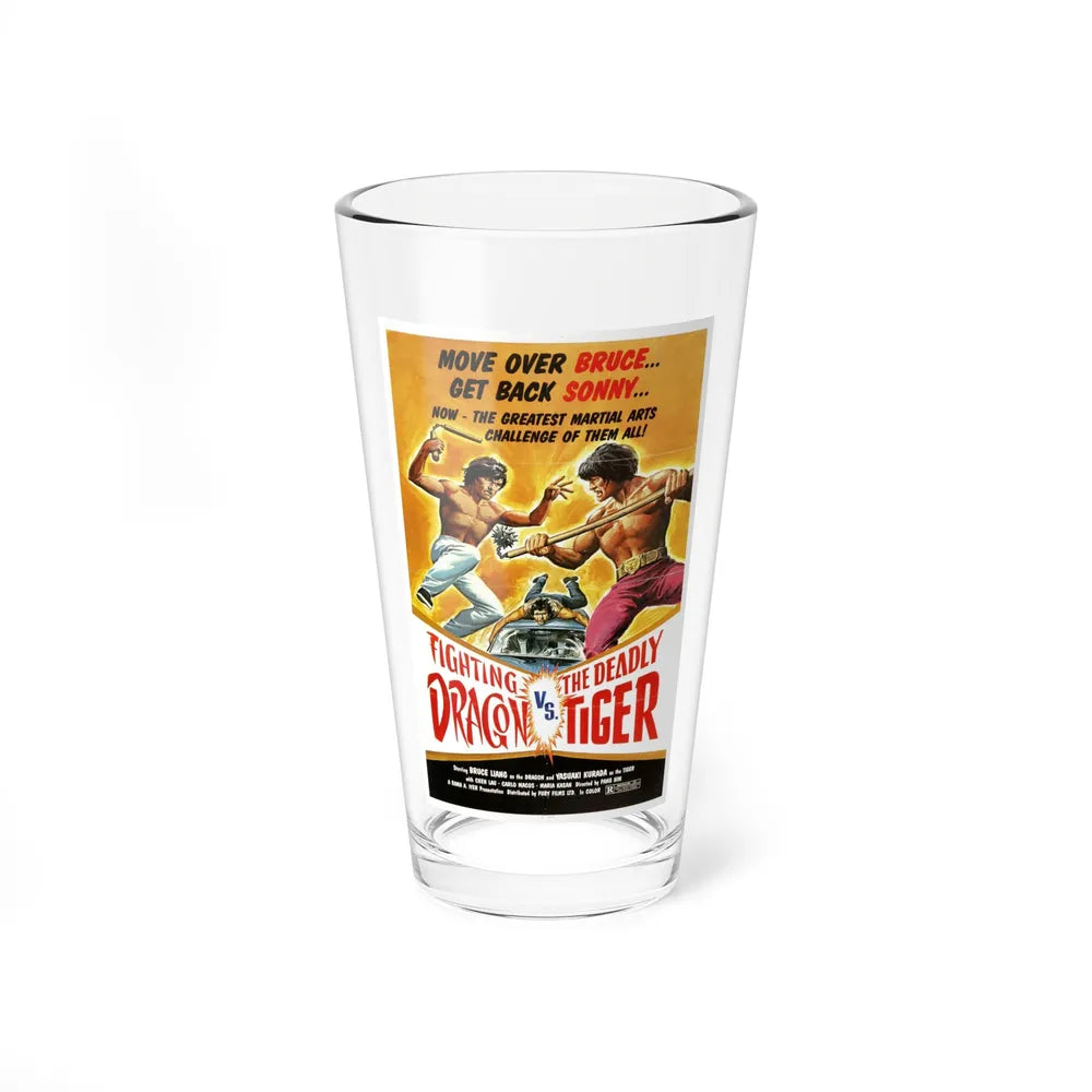 FIGHTING DRAGON VS DEADLY TIGER 1974 Movie Poster - Pint Glass 16oz-16oz-Go Mug Yourself