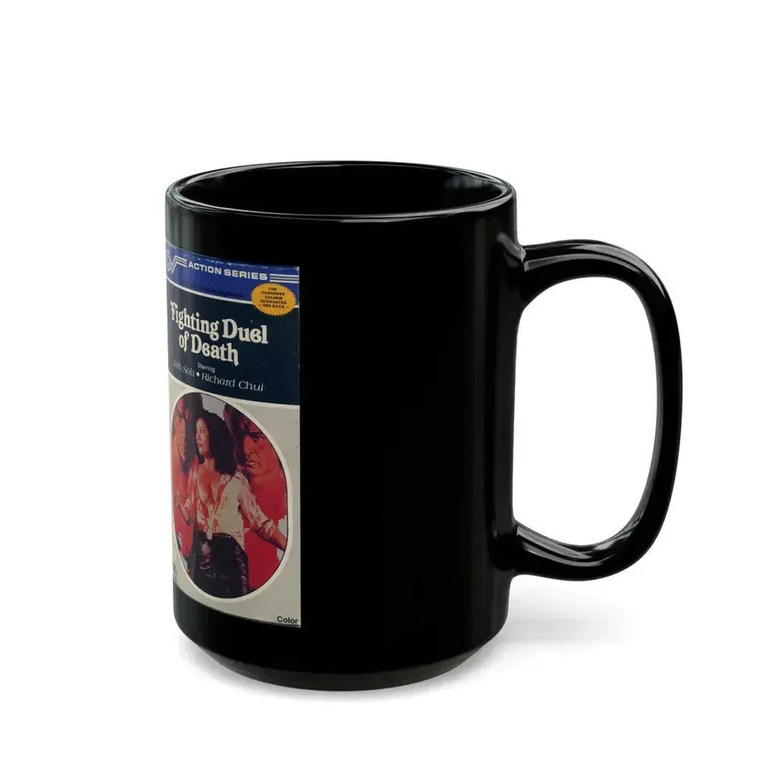 FIGHTING DUEL OF DEATH (VHS COVER) - Black Coffee Mug - Go Mug Yourself
