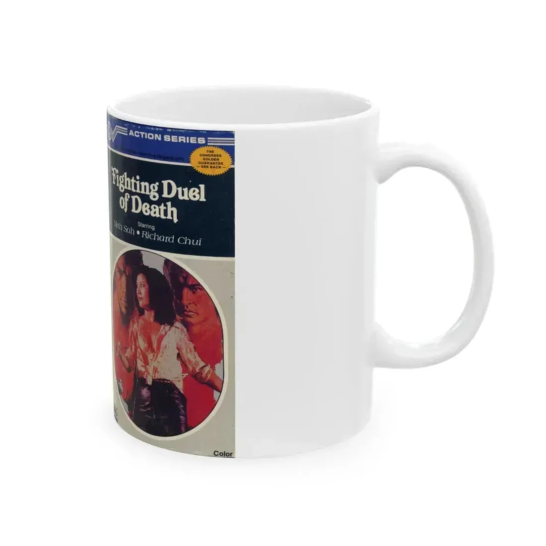 FIGHTING DUEL OF DEATH (VHS COVER) - White Coffee Mug - Go Mug Yourself
