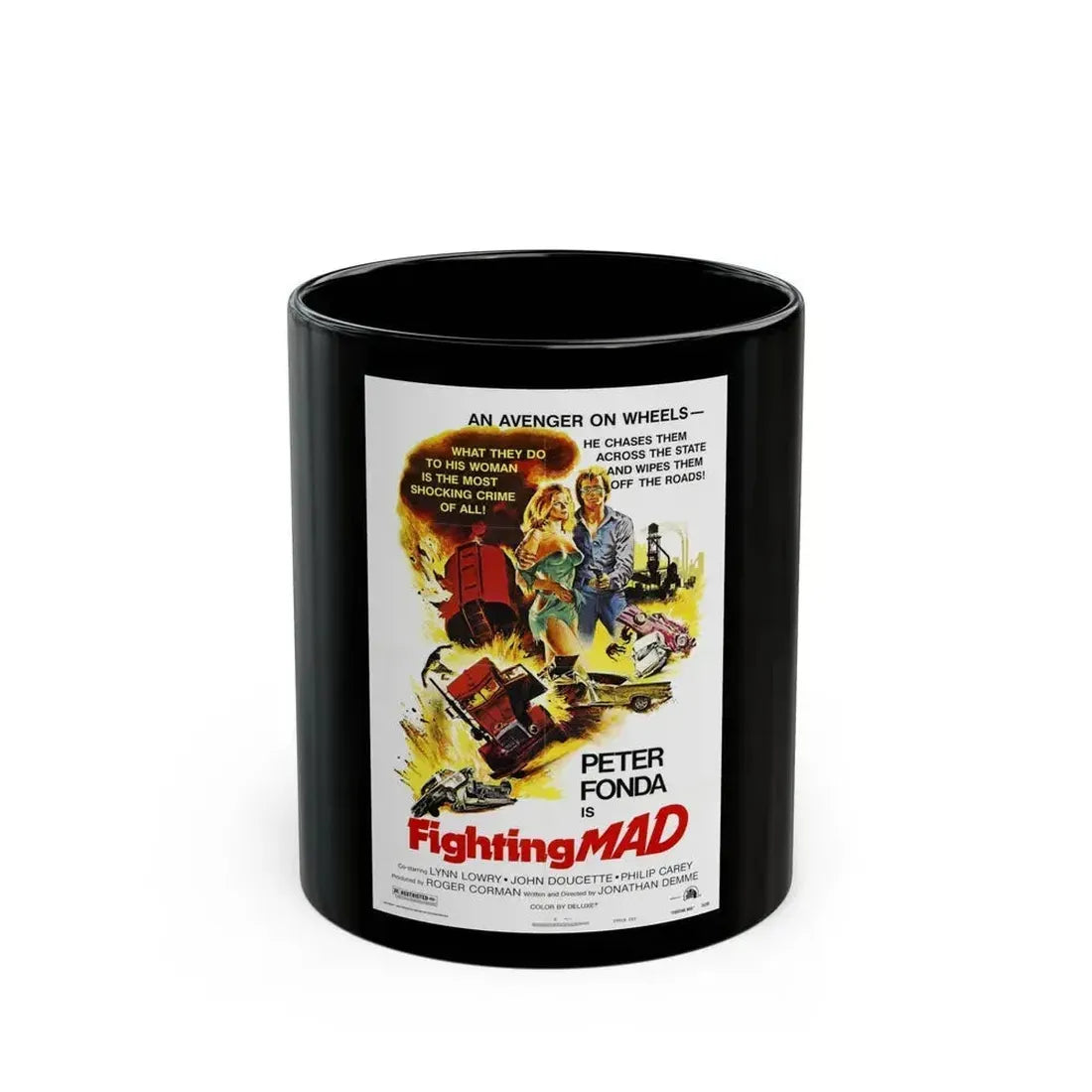 FIGHTING MAD 1978 Movie Poster - Black Coffee Mug 11oz - Go Mug Yourself