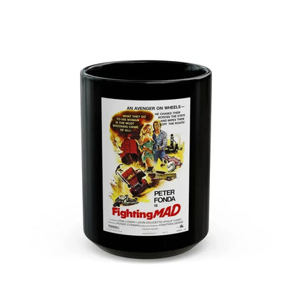 FIGHTING MAD 1978 Movie Poster - Black Coffee Mug 15oz - Go Mug Yourself
