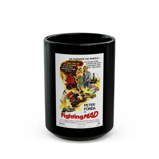 FIGHTING MAD 1978 Movie Poster - Black Coffee Mug 15oz - Go Mug Yourself