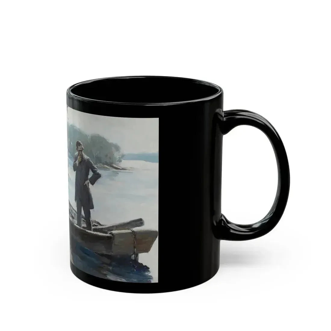 Figures by a Lake - Black Coffee Mug - Go Mug Yourself