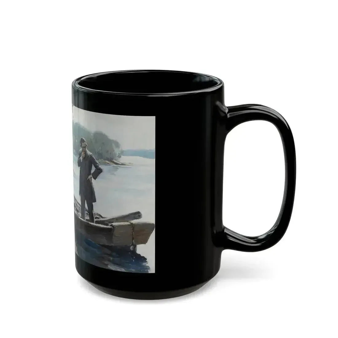 Figures by a Lake - Black Coffee Mug - Go Mug Yourself