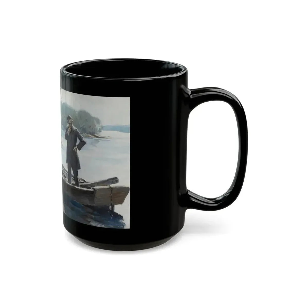 Figures by a Lake - Black Coffee Mug - Go Mug Yourself