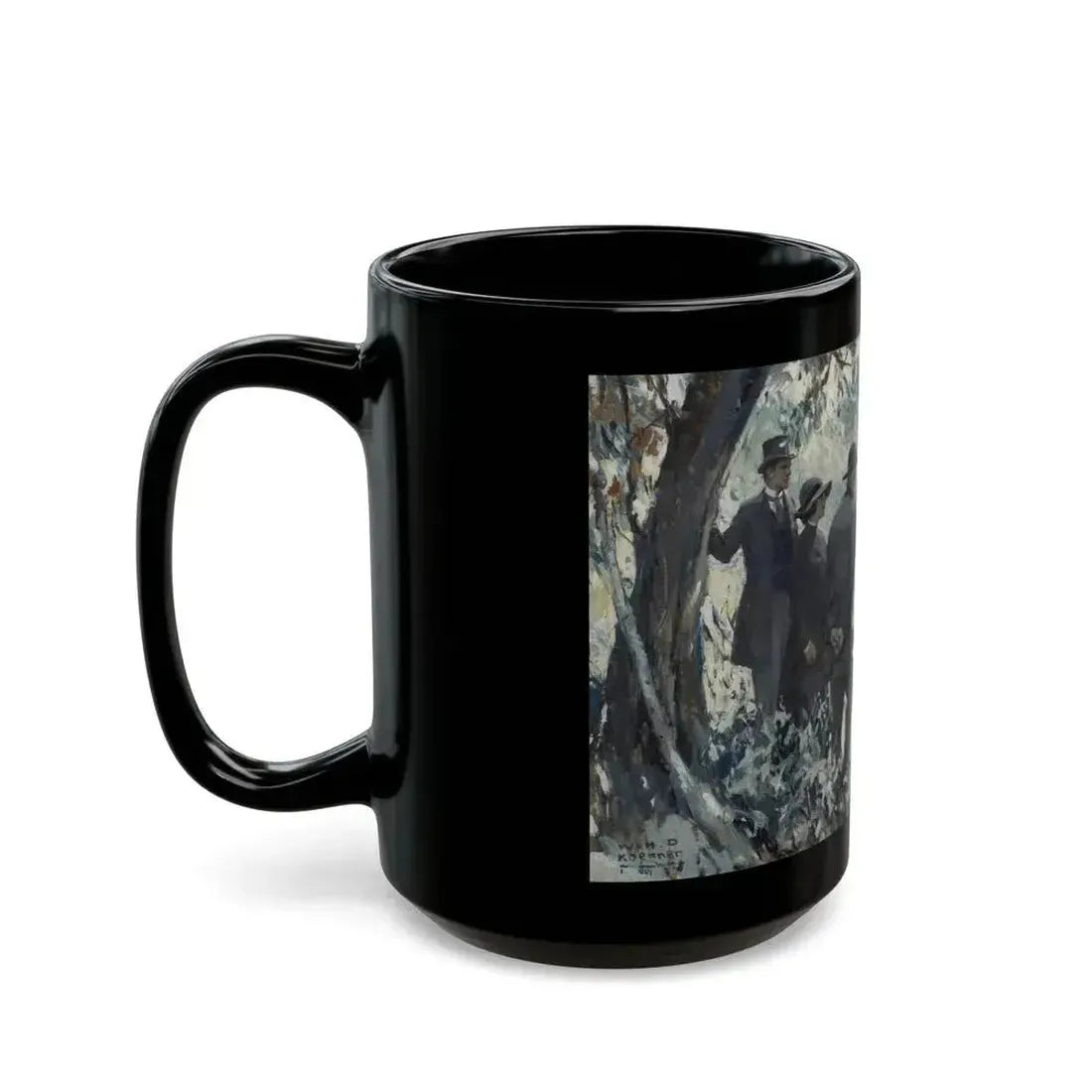 Figures by a Lake - Black Coffee Mug - Go Mug Yourself