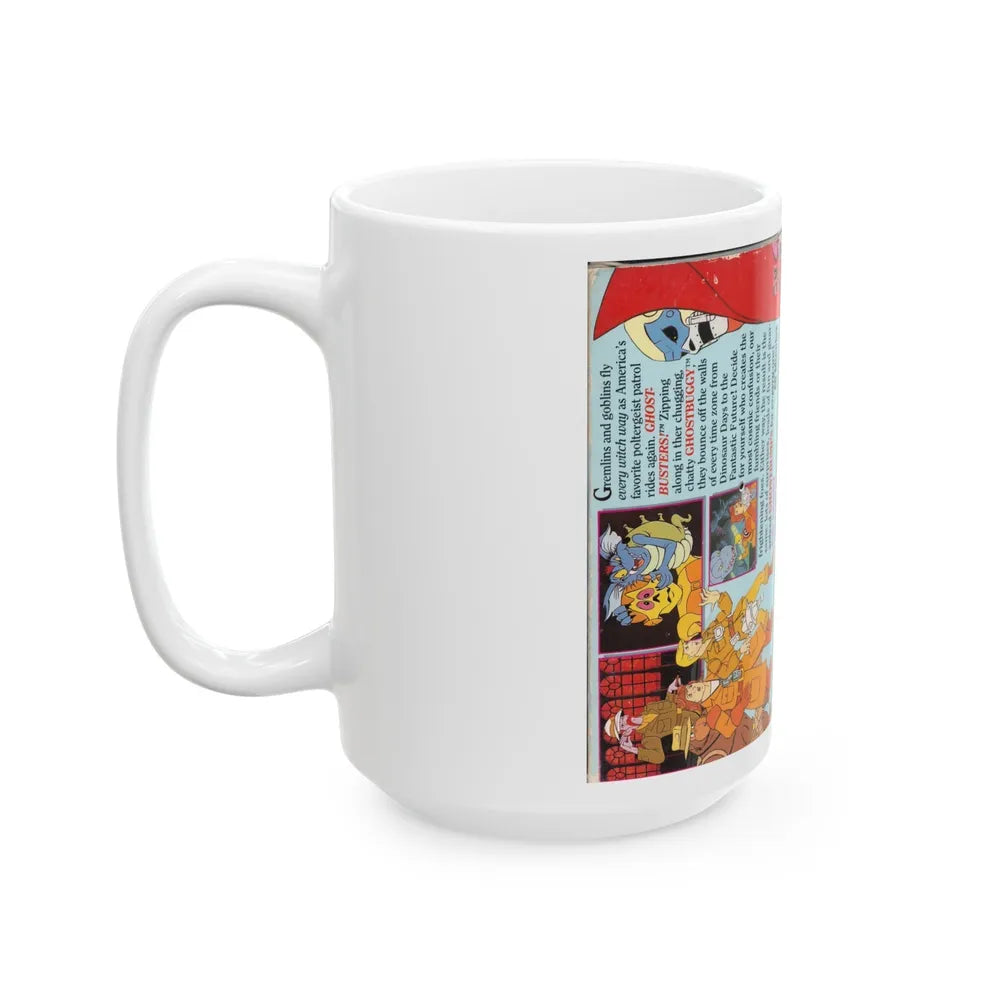 FILMATION GHOSTBUSTERS A GHOUL IN EVERY PORT (VHS COVER) - White Coffee Mug-Go Mug Yourself