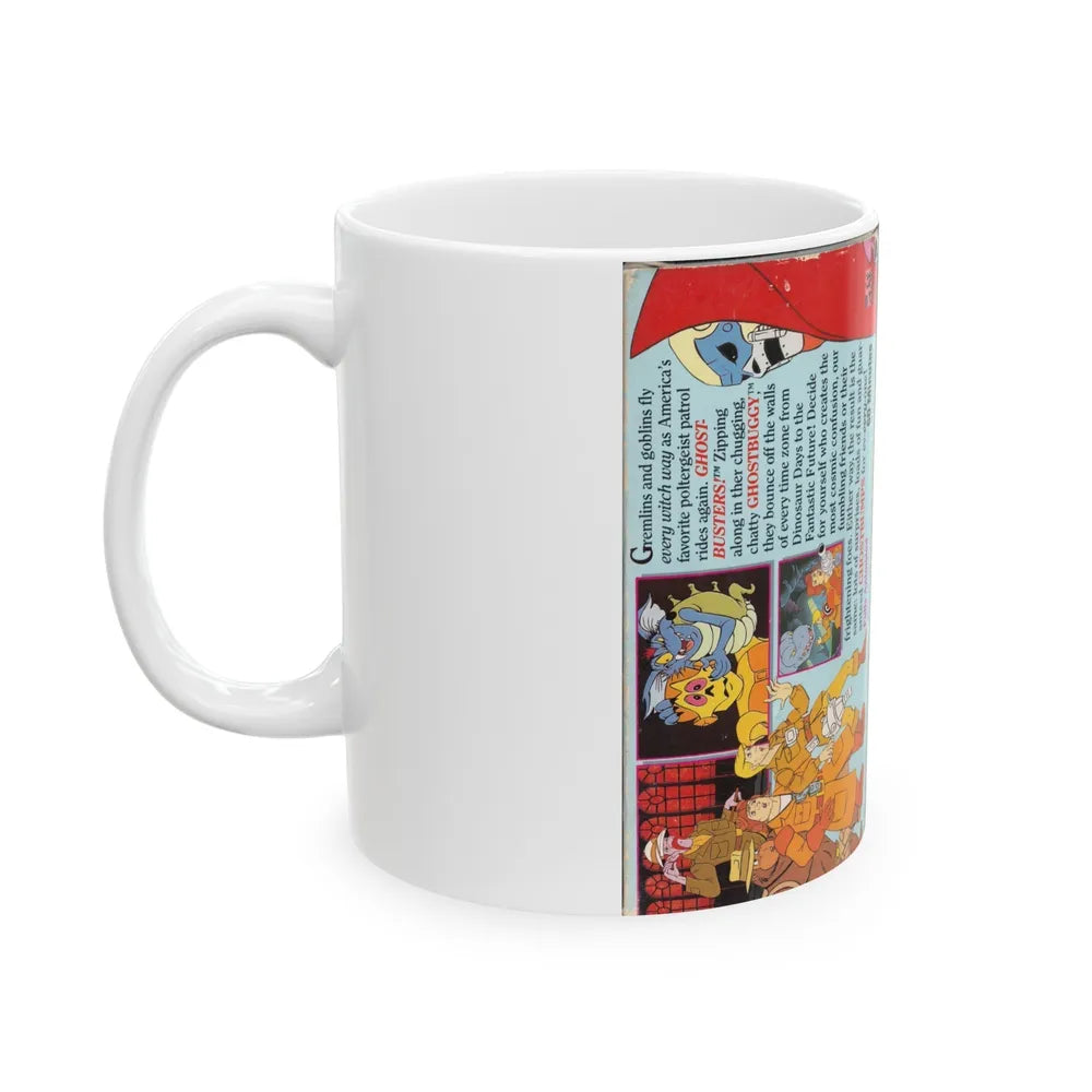 FILMATION GHOSTBUSTERS A GHOUL IN EVERY PORT (VHS COVER) - White Coffee Mug-Go Mug Yourself