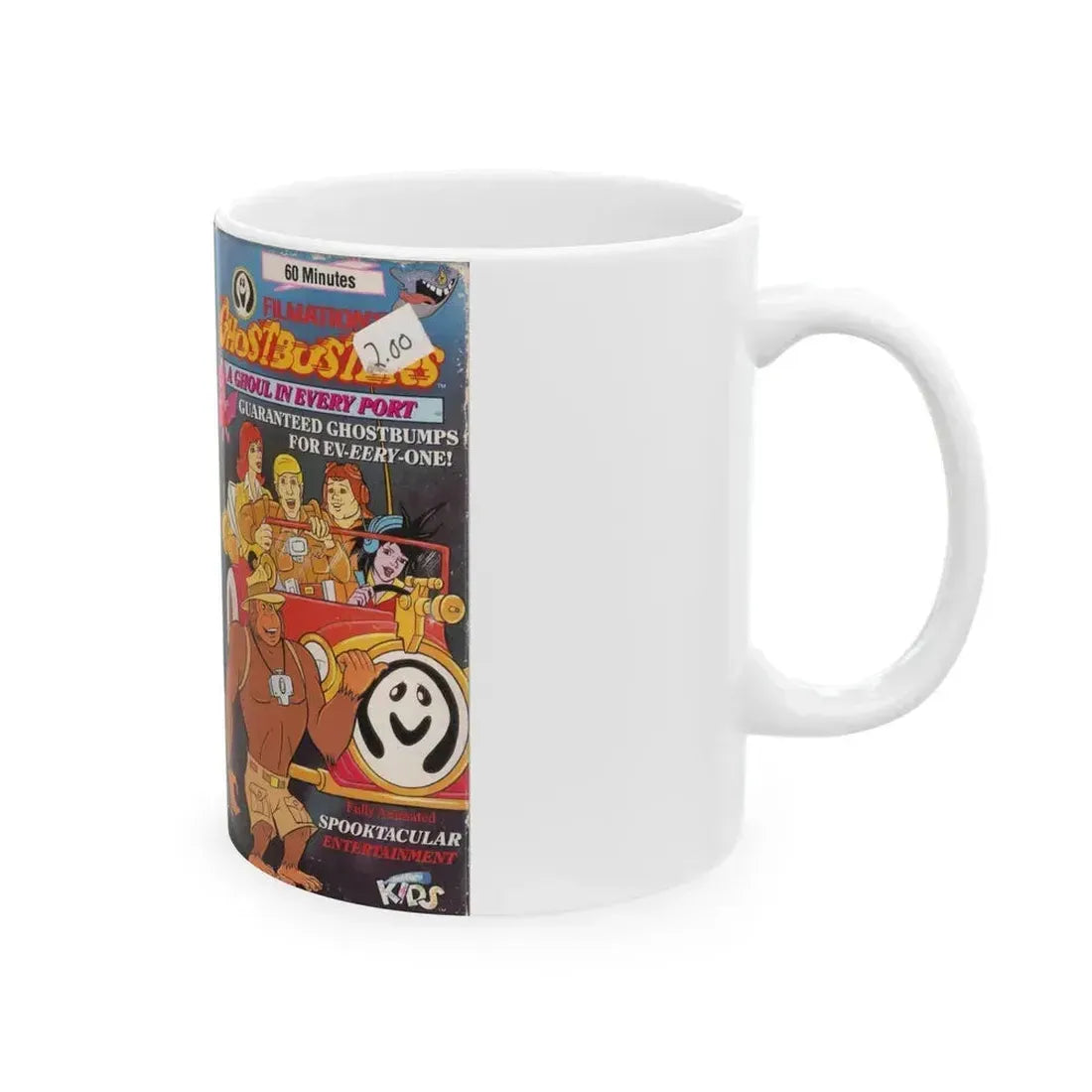 FILMATION GHOSTBUSTERS A GHOUL IN EVERY PORT (VHS COVER) - White Coffee Mug - Go Mug Yourself