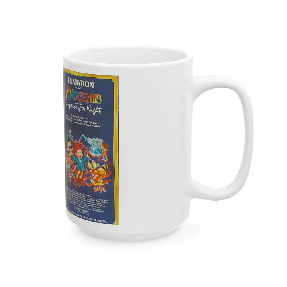 FILMATION PRESENTS PINOCCHIO AND THE EMPEROR OF THE NIGHT (VHS COVER) - White Coffee Mug-Go Mug Yourself