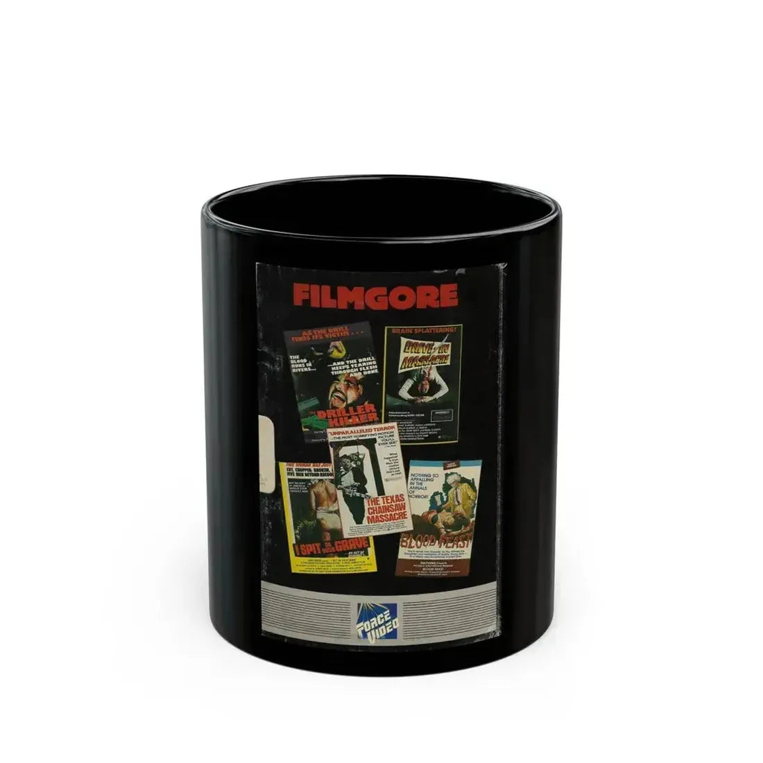 Filmgore ForceVideo inside (VHS COVER) - Black Coffee Mug 11oz - Go Mug Yourself