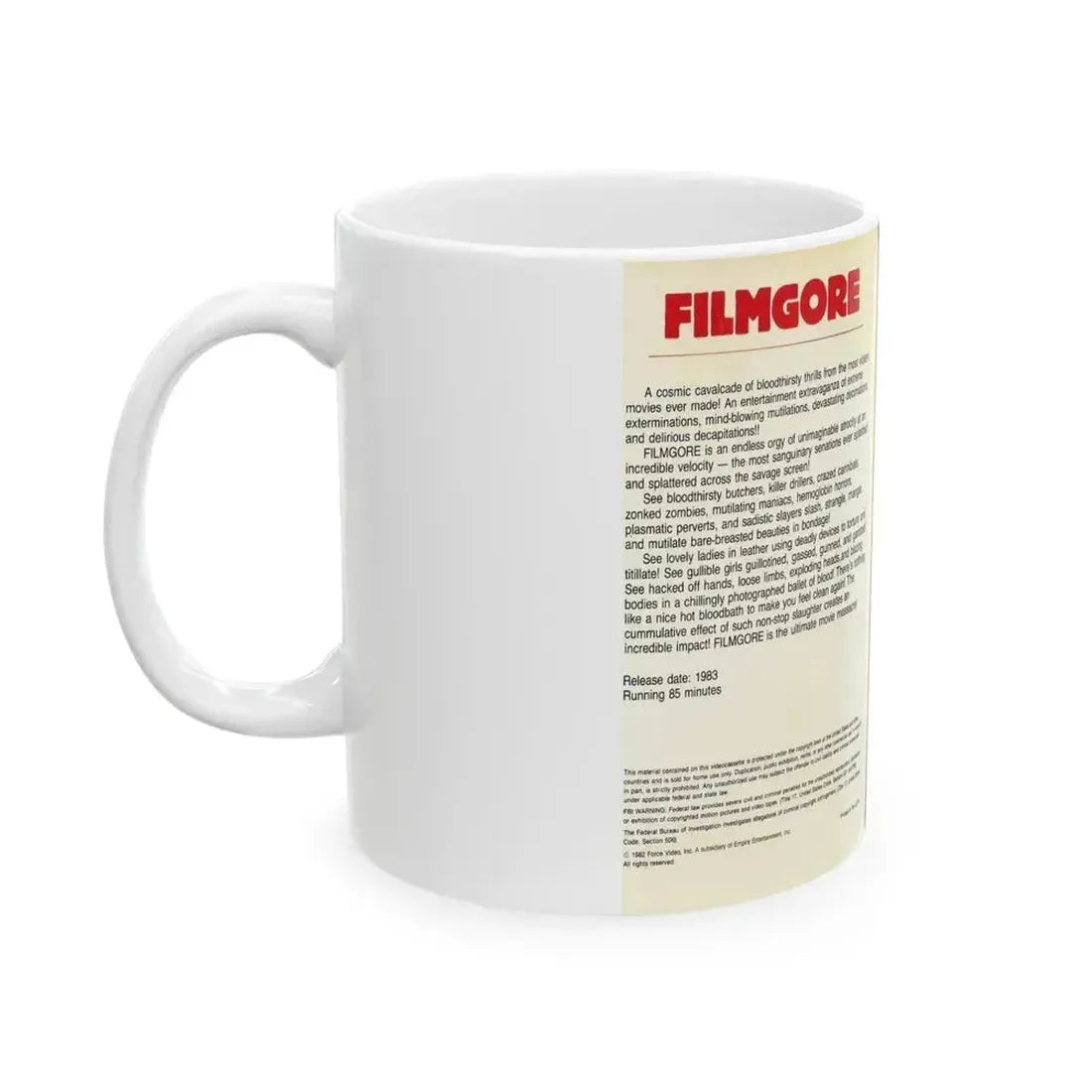 FILMGORE (VHS COVER) - White Coffee Mug - Go Mug Yourself
