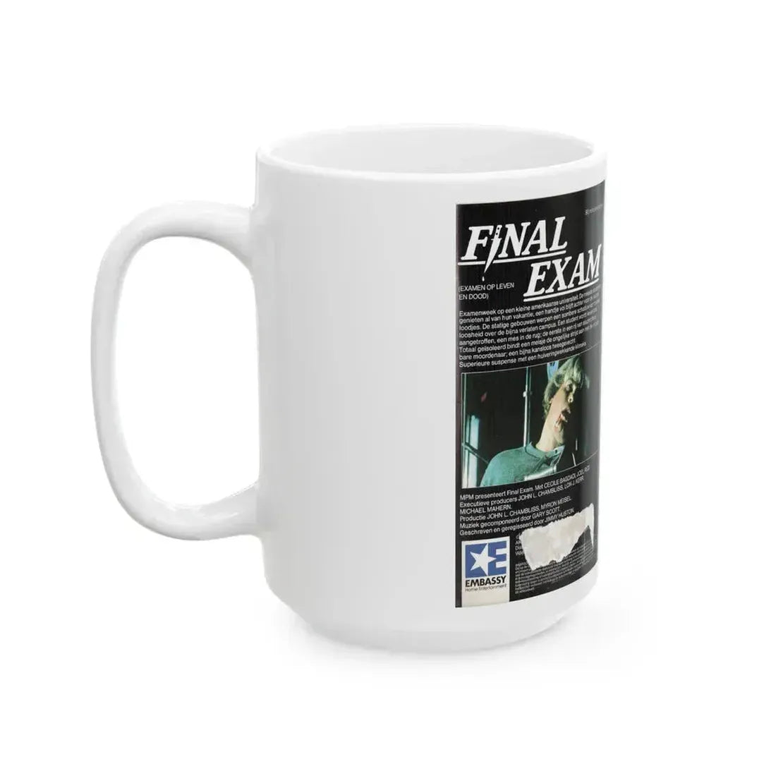 FINAL EXAM EMBASSY HOME ENTERTAINMENT (VHS COVER) - White Coffee Mug - Go Mug Yourself