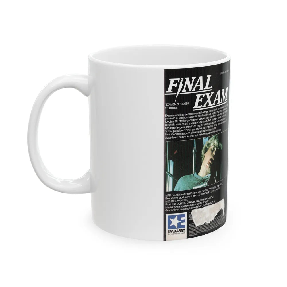 FINAL EXAM EMBASSY HOME ENTERTAINMENT (VHS COVER) - White Coffee Mug-Go Mug Yourself