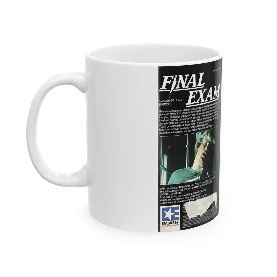 FINAL EXAM EMBASSY HOME ENTERTAINMENT (VHS COVER) - White Coffee Mug - Go Mug Yourself