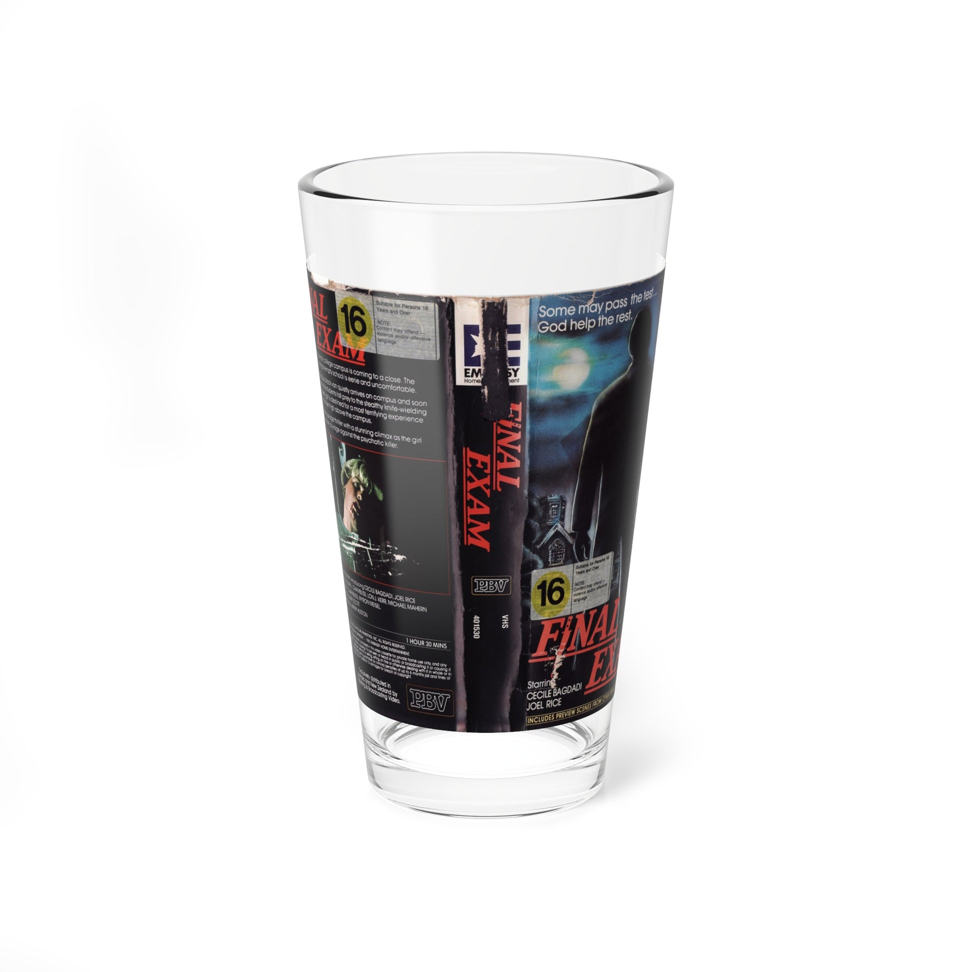 FINAL EXAM (VHS COVER) Pint Glass 16oz-16oz-Go Mug Yourself