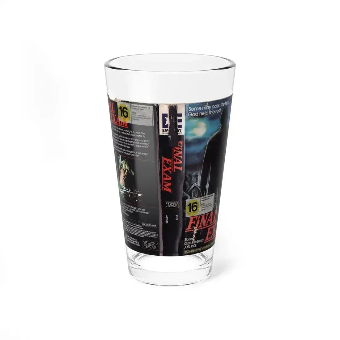 FINAL EXAM (VHS COVER) Pint Glass 16oz 16oz - Go Mug Yourself