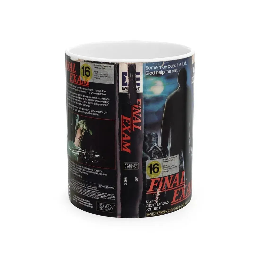 FINAL EXAM (VHS COVER) - White Coffee Mug 11oz - Go Mug Yourself
