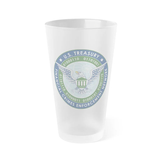 Financial Crimes Enforcement Network 2 - Frosted Pint Glass 16oz-16oz-Frosted-Go Mug Yourself