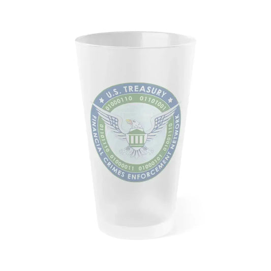Financial Crimes Enforcement Network 2 - Frosted Pint Glass 16oz 16oz Frosted - Go Mug Yourself
