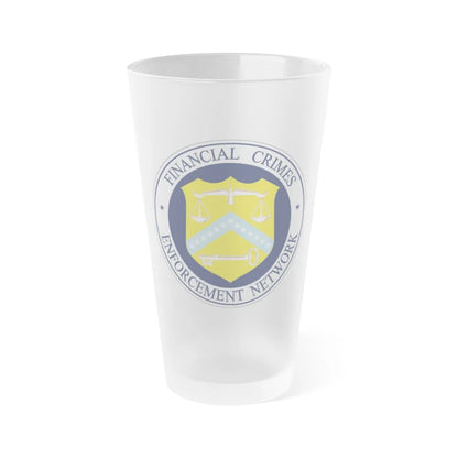 Financial Crimes Enforcement Network 3 - Frosted Pint Glass 16oz-16oz-Frosted-Go Mug Yourself