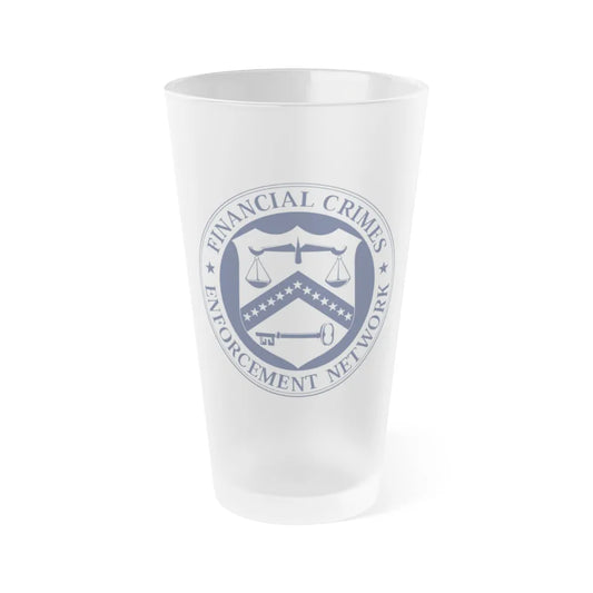 Financial Crimes Enforcement Network - Frosted Pint Glass 16oz-16oz-Frosted-Go Mug Yourself