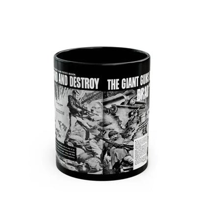Find And Destroy The Giant Guns Of Brao, Action For Men, March 1965-03 - Black Coffee Mug 11oz - Go Mug Yourself