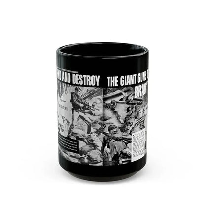 Find And Destroy The Giant Guns Of Brao, Action For Men, March 1965-03 - Black Coffee Mug 15oz - Go Mug Yourself