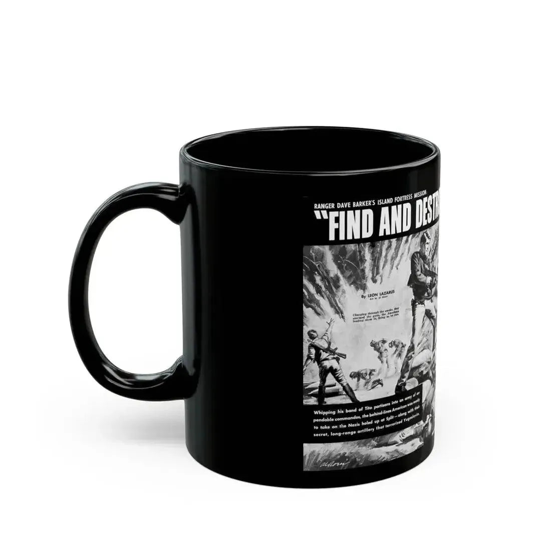 Find And Destroy The Giant Guns Of Brao, Action For Men, March 1965-03 - Black Coffee Mug - Go Mug Yourself