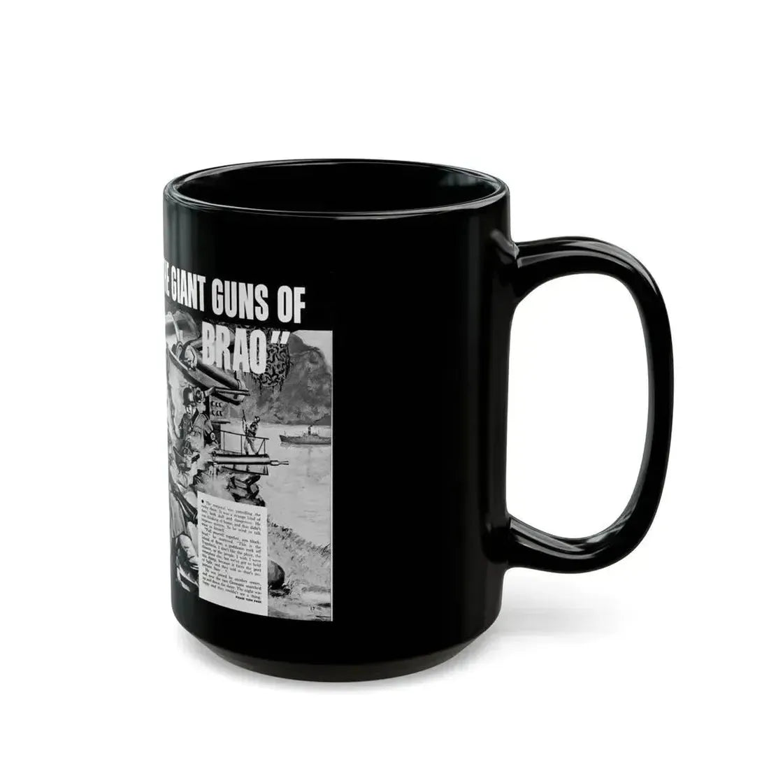 Find And Destroy The Giant Guns Of Brao, Action For Men, March 1965-03 - Black Coffee Mug - Go Mug Yourself