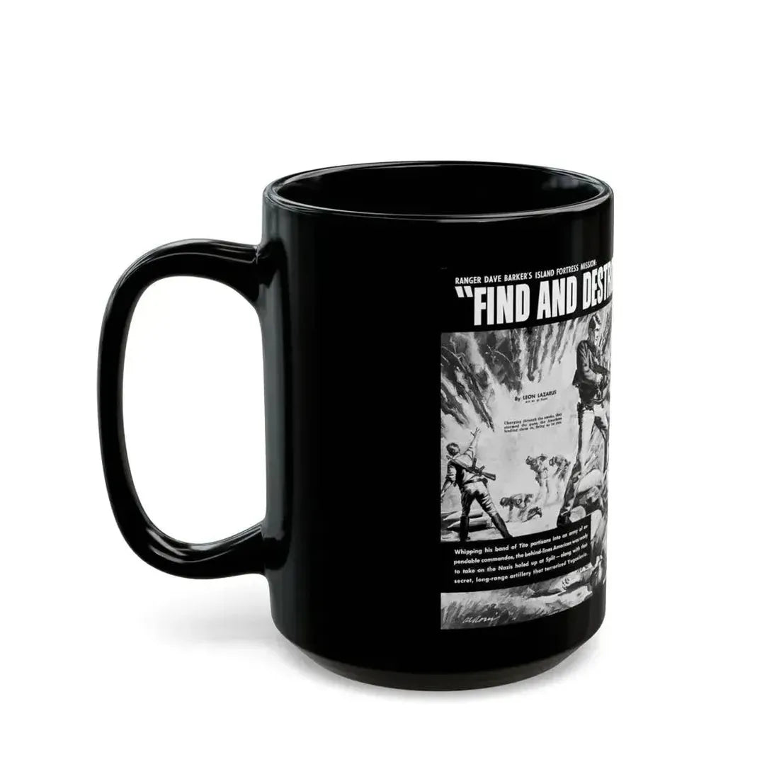 Find And Destroy The Giant Guns Of Brao, Action For Men, March 1965-03 - Black Coffee Mug - Go Mug Yourself