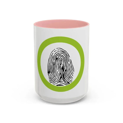 Fingerprinting (Boy Scout Merit Badge) Accent Coffee Mug 15oz Pink - Go Mug Yourself