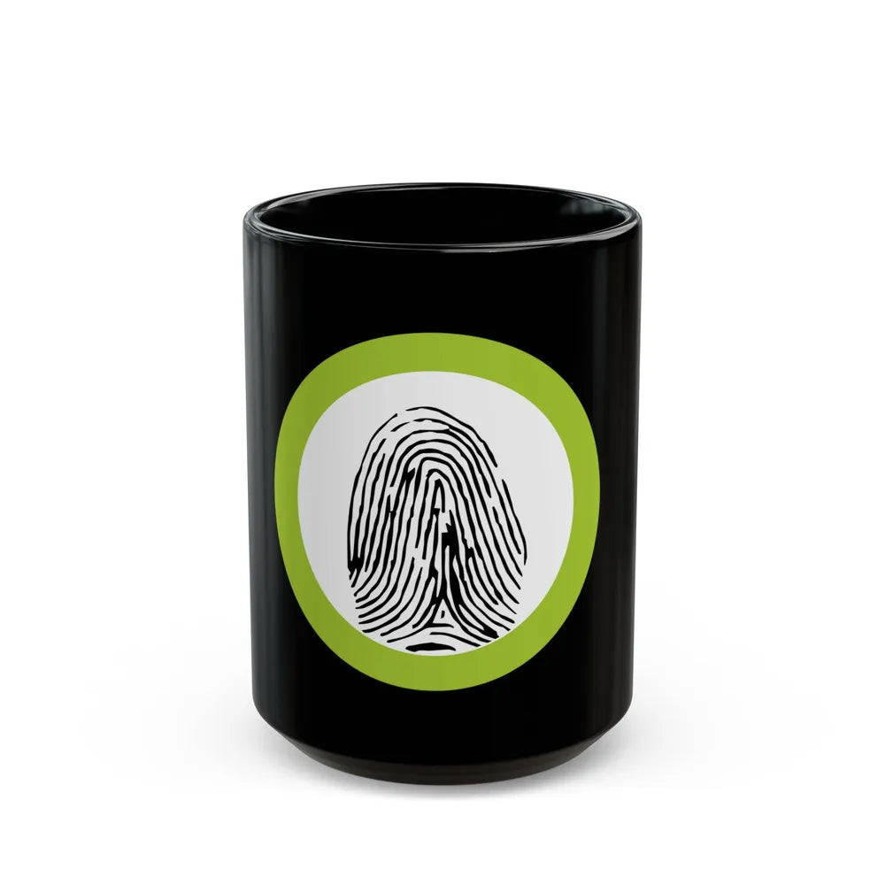 Fingerprinting (Boy Scout Merit Badge) Black Coffee Mug-15oz-Go Mug Yourself