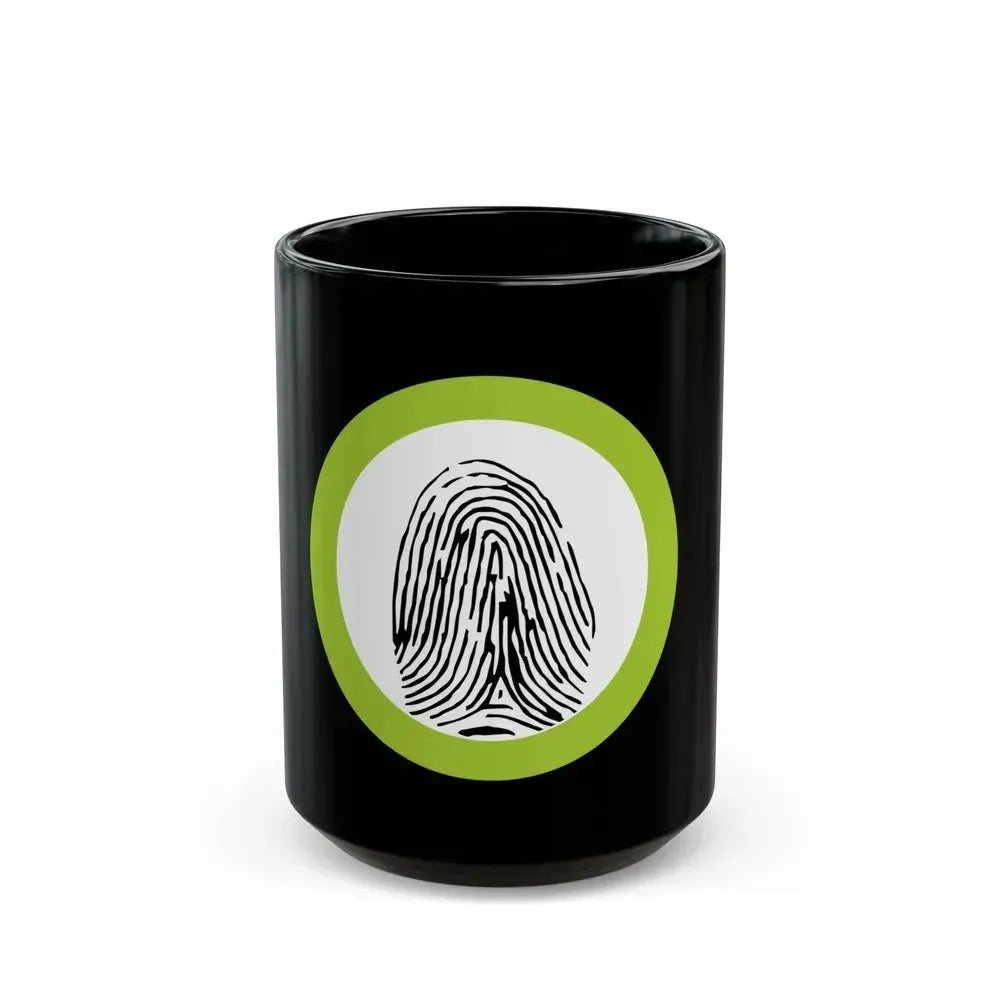 Fingerprinting (Boy Scout Merit Badge) Black Coffee Mug 15oz - Go Mug Yourself