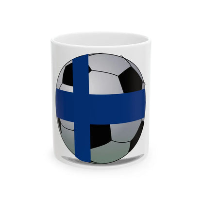 Finland Soccerball mask (Finland) White Coffee Mug 11oz - Go Mug Yourself