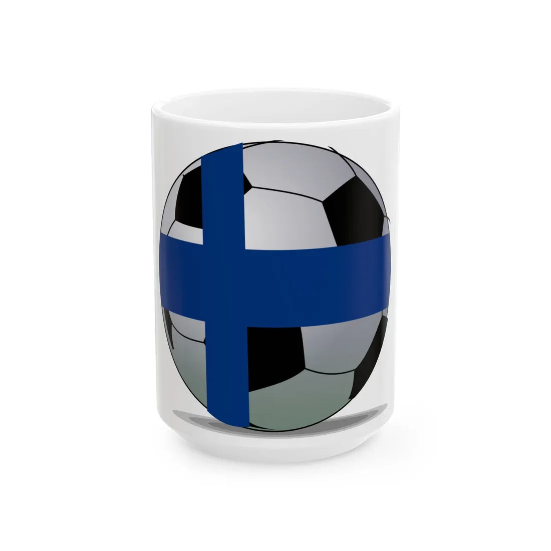 Finland Soccerball mask (Finland) White Coffee Mug 15oz - Go Mug Yourself