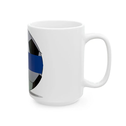 Finland Soccerball mask (Finland) White Coffee Mug - Go Mug Yourself