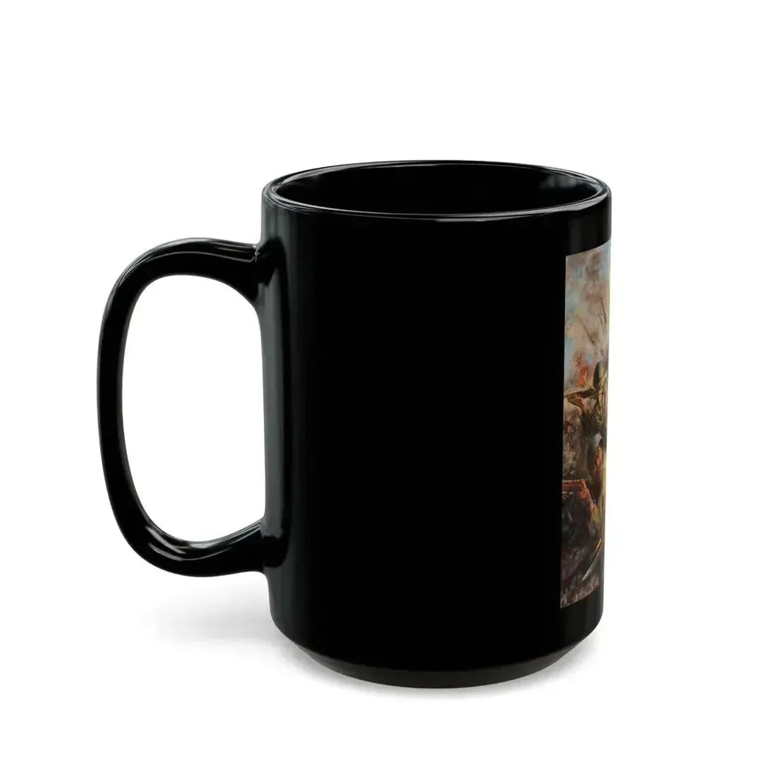 Fire Fight, story illustration - Black Coffee Mug - Go Mug Yourself
