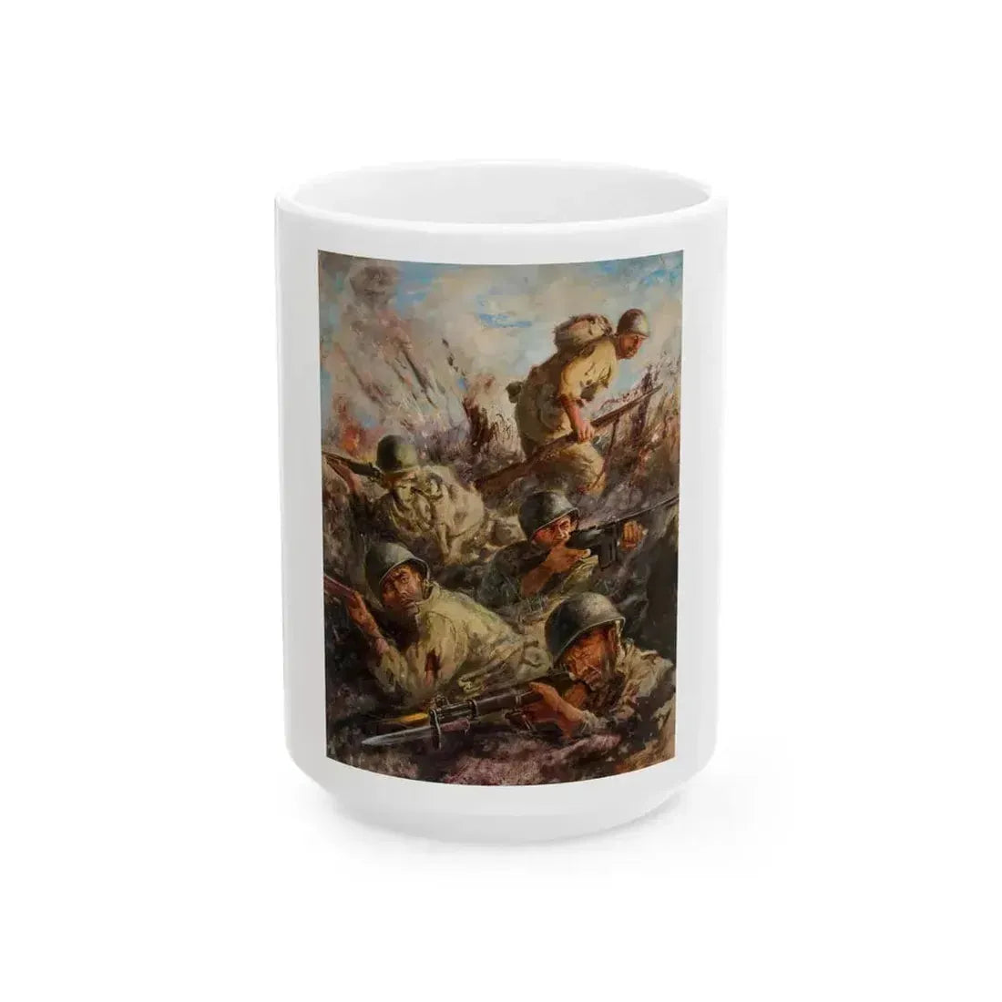 Fire Fight, story illustration - White Coffee Mug 15oz - Go Mug Yourself