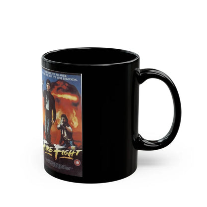 FIRE FIGHT (VHS COVER) - Black Coffee Mug-Go Mug Yourself